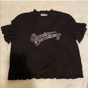 Mesh opening ceremonies crop top